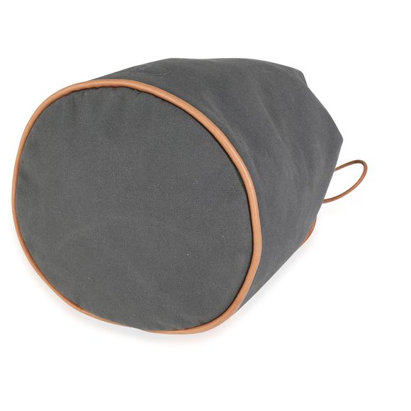 Hermès Gray Canvas Polochon Mimile Drawstring Bucket Bag Backpack PHW - Picture 4 of 7